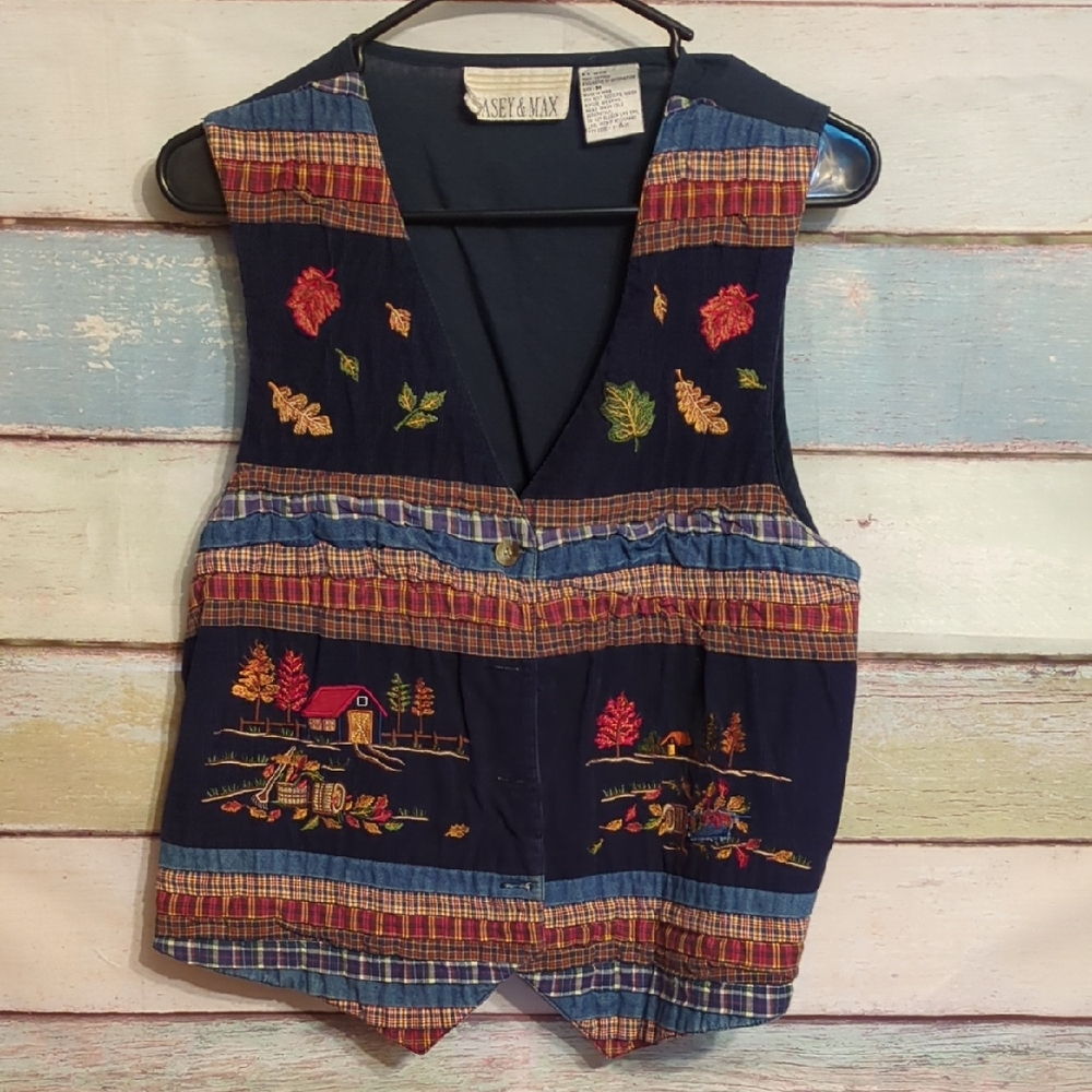 Casey & Max Colorful Embroidered Vest